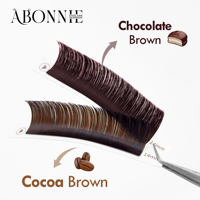 Plateaux de cils Abonnie, extensions de cils faciles à poser, extensions de cils en éventail, extensions de cils en éventail faciles à poser, extensions de cils douces en vison brun foncé