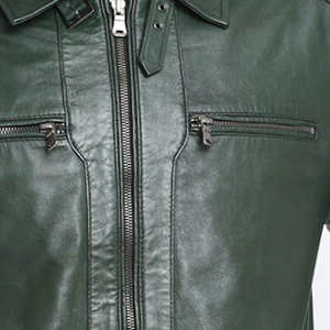 Chaqueta de Motociclista de Cuero Genuino para Hombre, Corte Clásico Ajustado, Resistente, Protectora para Invierno, Estilo Motero - Product Image 4