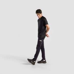Pantalon cargo essentiel en toile 100 % coton, taille haute, style sportif/hip-hop, chaud pour l'hiver, couleur marine, fermetures éclair, motif plissé, taille XL - Product Image 4