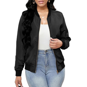 Chaquetas de bombardero de satén para mujer de moda de último estilo a la venta chaqueta de bombardero de satén para mujer cómoda y de moda - Product Image 1