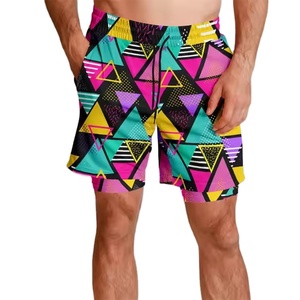 Short de surf ajusté de qualité supérieure Vêtements de plage décontractés Teint uni Séchage rapide Respirant Taille haute Logo Motif solide Garçons - Product Image 1