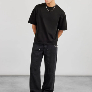 Camiseta Formal de Hombre de Corte Holgado y Tejido de Punto - 100% Algodón, Ajuste Holgado, Transpirable, con Estampado de Último Diseño - Product Image 2