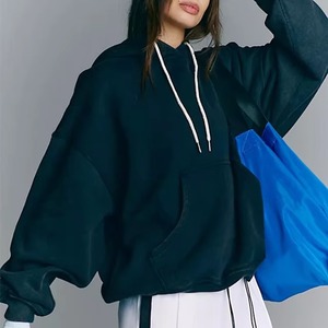 Sudadera con capucha informal de gran tamaño para mujeres y hombres, ropa de calle personalizable Unisex, sudadera de peso pesado con tela de algodón suave - Product Image 6