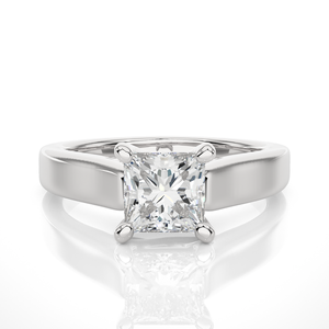1 Karat Moissanite <b>Solitaire</b> Engagement <b>Ring</b> Prinzessschliff Cut Silber (<b>Silver</b>) - Product Image 1