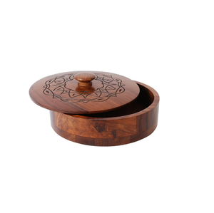 Pot à chaud en bois dépouillé au look élégant boîte à chapati boîte à riz garde les aliments au chaud et les casseroles fraîches pour la cuisine à domicile restaurant - Product Image 6