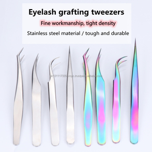 Outil de levage de cils en or avec logo personnalisé, pincettes d'extension de cils en acier inoxydable, pincettes à poignée en diamant pour cils - Product Image 5