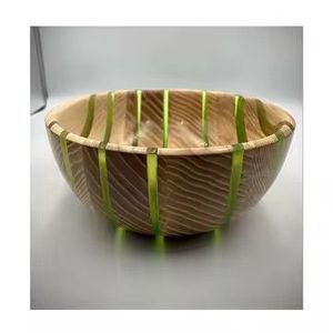 Cuenco para servir comida, utensilios de cocina para bodas, cuenco para sopa de postre de madera y resina de forma redonda hecho a mano más vendido - Product Image 3