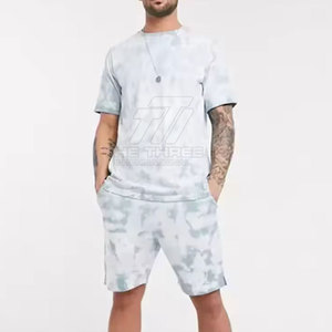 Ensemble T-shirt et short imprimé pour homme, coupe slim, 100% coton respirant, décontracté pour l'été - Product Image 5