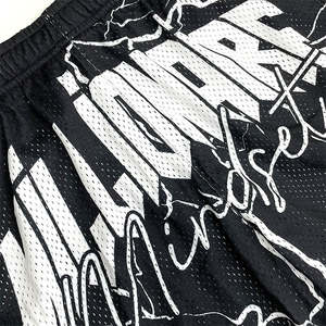 Custom High Quality Breathable Vintage Basketball <b>Shorts</b> Mid Waist Knitted High Street Style Sublimated Elastic Waist Hot <b>Shorts</b> - Product Image 5