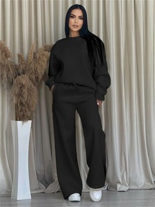 Customize Casual Wholesale 2 Piece Set 100% Cotton Breathable Sweat Suits New Stylish Design O-Neck Tracksuits - Product Image 4