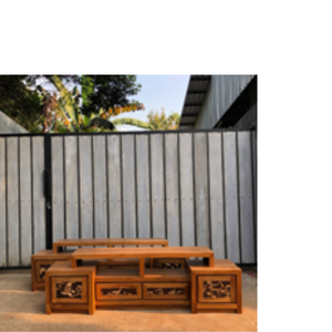 Soporte de TV para sala de estar, mueble de TV de madera de teca clásica con cajones, muebles de Villa, mesa de TV de madera - Product Image 5