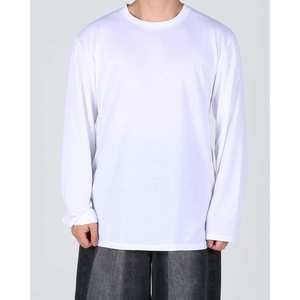 Men's T-shirts <b>Black</b> Layered Daily <b>Long</b> Sleeve Tee Comfortable Cotton Women Casual <b>Top</b> Oversized Minimal Korean Fashion Look - Product Image 5