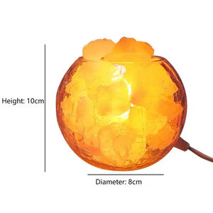 Luxury OEM Gift Crystal <b>Ball</b> Pink Salt <b>Lamp</b> Aromatherapy Home Decorative Clear Glass Healing Raw Stone Aroma Crystal Diffuser - Product Image 2