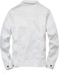 Chaqueta Vaquera de Diseño con Parches de Dos Colores para Hombre, Chaqueta Vaquera de Trabajo Vintage Rasgada Negra Personalizada al por Mayor - Product Image 2