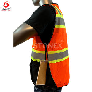 Alta calidad 100% poliéster Multi bolsillo Zip seguridad alta reflectante ropa de seguridad hombres chaleco de seguridad y chaquetas - Product Image 2