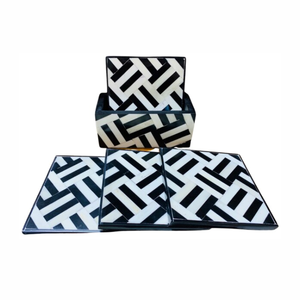 ถาดรองแก้วสีเทาฝังกระดูกรูปทรงสี่เหลี่ยมดีไซน์ลายดาวพร้อมกล่องคุณภาพสูง - Product Image 3