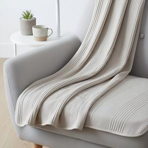 Premium Knitted Cotton Throw <b>Blanket</b> for Winter Home Decor Hospitality Eco-Friendly <b>Waterproof</b> Modern Jacquard Style - Product Image 2