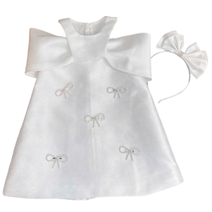 Vestido Maxi de Tafetán Transpirable y Ecológico de Alta Calidad, con Hombros Descubiertos, para Niñas de 1 a 10 Años, Personalizable, Informal, Decorativo para Fiestas - Product Image 1