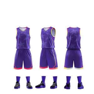 Vente directe d'usine meilleur matériel uniforme de basket-ball pour hommes vêtements de sport respirants avec des techniques imprimées conception personnalisable - Product Image 1