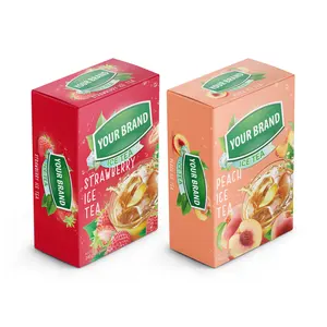 Best Quality 100% Peach Ice Tea Flavored Powder Custom Flavor Instant Strawberry Tea Premix Food And Beverage Tea Tin Box