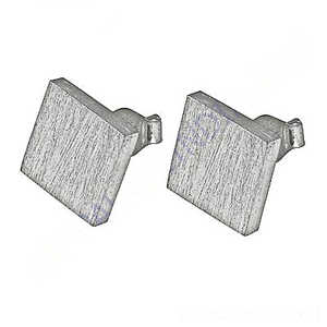 Minimalist <b>Square</b> Stud <b>Earrings</b> for Women Trendy and Classic with Zircon Pearl <b>Diamond</b> for Parties-Silver Brass/Copper/Alloy - Product Image 2