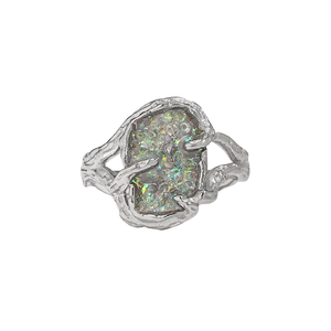 Anillo de Labradorita con Rama, Certificado IGI, Plata de Ley, Joyería de Lujo para Boda, Diseño Artístico Elegante Inspirado en la Naturaleza, Uso Diario - Product Image 1