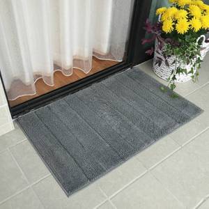 Touch Cool Gray Handwoven Cotton Bathroom Rug Natural Woven Floor Mat 50x80 cm - Product Image 3