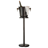Seau à glace de luxe doré à double paroi, anti-fuite, sur pied, en métal, pour refroidisseur à vin, idéal pour bar, fête, maison