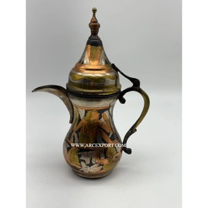 Tetera Árabe de Alta Calidad en Color Dorado, 1.0L 1.5L 2.0L, Cafetera Árabe al por Mayor con Boquilla Larga, Nuevo Diseño, Metal de Latón, Dallah - Product Image 2