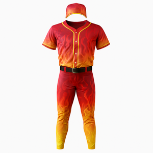 Conjunto de ropa deportiva de sublimación de uniforme de béisbol de hombre azul transpirable con estampado personalizado para béisbol y softbol - Product Image 1