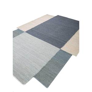 พรมลายเรียบแบบนามธรรม ทำจากปอกระเจาและป่าน สีเทาและสีดำ สำหรับตกแต่งบ้าน-PDJT-307 - Product Image 2