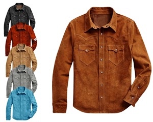 Chemise de camionneur en daim pour homme, style streetwear élégant et respirant, avec poches sur le devant, qualité supérieure, vêtement décontracté - Product Image 1