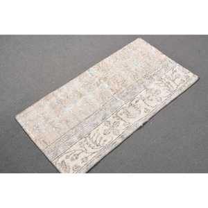 พรมตุรกีขนาด 1.6x3.3 ฟุต พรมวินเทจ พรมสีขาวล้วน ทำจากขนสัตว์ - Product Image 3