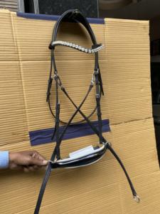 Bride équitation en cuir verni automatique, pour cheval - Product Image 6