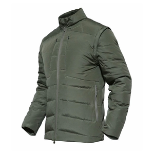 Veste d'hiver matelassée pour homme, col montant, fermeture éclair sur le devant, chaude, légère, décontractée, pour l'extérieur, pour un usage quotidien - Product Image 1