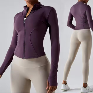 Chaqueta de entrenamiento informal con cremallera completa para mujer, abrigo deportivo transpirable de secado rápido, ropa suelta para correr para invierno - Product Image 1