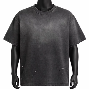 Camiseta de Hombre, Negra, Talla Grande, 100% Algodón Orgánico, Jersey, Manga Corta, Cuello Redondo, Estilo Deportivo, Ecológica, Tejido de Punto Estampado - Product Image 1