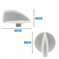 WP8181859 Lot de 4 boutons de commande, cadran de sélection de cycle durable avec arbre en D renforcé pour laveuse-sécheuse W-hirpool et K-enmore Duet