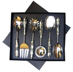 New Arrival Stainless Steel Salad Server Spoon <b>Set</b> <b>Flatware</b> <b>Set</b> Restaurant Handmade Shiny Mirror Polished - Product Image 6