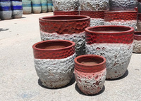 Grands Pots de fleurs émaillés vietnamien de haute qualité avec le Style moderne en céramique vente en gros 2023