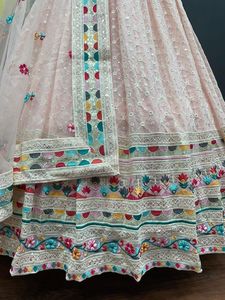 ผ้าจอร์เจียเทียมคุณภาพสูงสำหรับผู้หญิงชุด lehenga choli เพื่อการส่งออก - Product Image 3