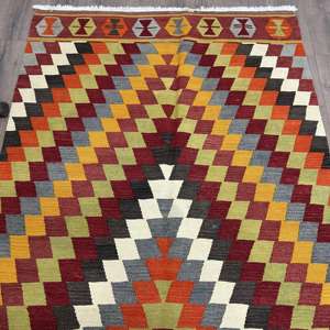 Turkish Rug, 4.3x11.2 ft <b>Runner</b> Vintage Rug, Kilim <b>Red</b> Orange Southwestern Rug - Product Image 4