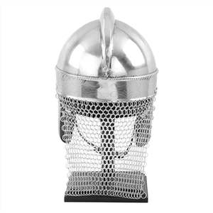 บาร์บิวตายุคกลางที่มองเห็นหมวกเกราะอัศวินเหล็กเคลือบอัศวินเทมพลาร์ครูเซดเดอร์ | อุปกรณ์ประกอบชุดฮาโลวีน (สีเงิน) - Product Image 6