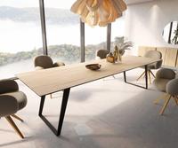 Table à manger ronde moderne convertible avec plateau en marbre, finition dorée de luxe, design extensible et pliable pour appartement et hôtel, Inde