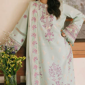 Vestido Bordado para Fiesta, Traje Casual Pakistaní de Primera Calidad Personalizado, Traje de 3 Piezas con Dupatta Estampada para Mujer - Product Image 6