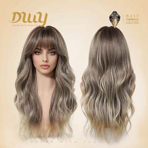 Taylor C-DWY 24-Inch <b>Long</b> Wave Glueless Synthetic <b>Wig</b> Bionic Silk Top Smoky Balayage Blonde New Technology! - Product Image 4