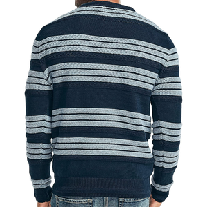 เสื้อสเวตเตอร์คาร์ดิแกนสำหรับผู้ชายเสื้อสเวตเตอร์แฟชั่นลายทางมีแบรนด์ผ้า100% - Product Image 3