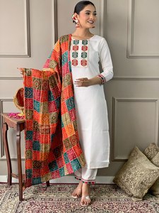 LAUNCHING NEW DESIGNER MODERN FESTIVE PARTY WEAR KURTI PENT with DUPATTA FABRIC VISCOSE and EMBROIDERED WORK - Product Image 2