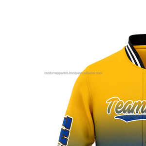 Custom wool blend <b>varsity</b> <b>jacket</b> with leather sleeves for wholesale collegiate teams and retail brands - Product Image 5