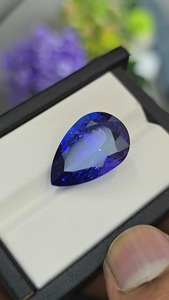 La mejor calidad, 19,05 Ct, tanzanita, pera, piedra preciosa suelta facetada, Color azul real, lupa SD, corte Natural limpio - Product Image 6